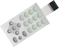 Plastic covering for circuits and buttons on electronic devices call a membrane switch