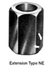 Extension type hex nut
