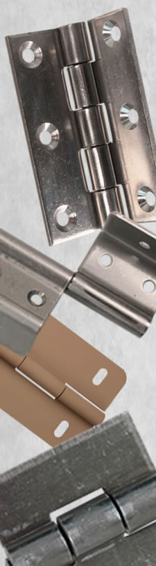 Collage of hinges in different materials